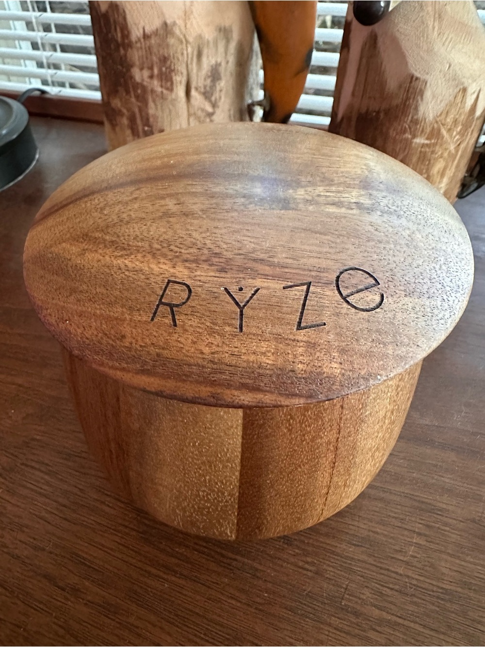 Ryze Wooden Coffee Canister - Natural Wood